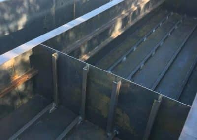 Fitzgerald Metal Works. Interior view of a barge under construction.