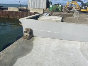 Fitzgerald Metalworks. Metal Sea Wall Installation construction site