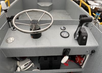 Fitzgerald Metalworks. The control console of a boat.